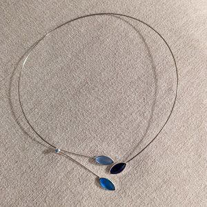 Branch W Leaves Memory Wire Necklace
